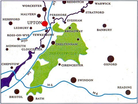 Map to Upton upon Severn